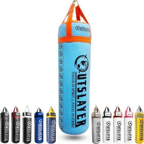 Miniatura 11 de Outslayer Saco de boxeo relleno de 80 libras y MMA fabricado en Estados Unidos Negro