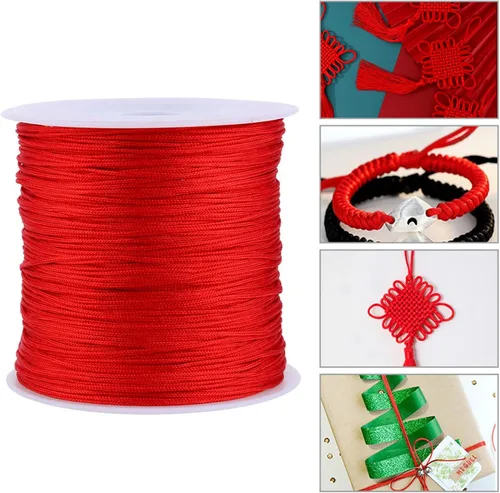 Miniatura 3 de Yosoo Health Gear Cordón de nylon rojo para hacer joyas, hilo para pulsera, hilo rojo original