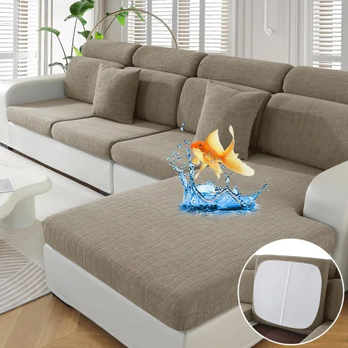 Miniatura 22 de MAXIJIN Fundas impermeables para cojín de sofá Fundas elásticas para asiento de sofá Fundas lavables, Fundas seccionales para cojines de exterior