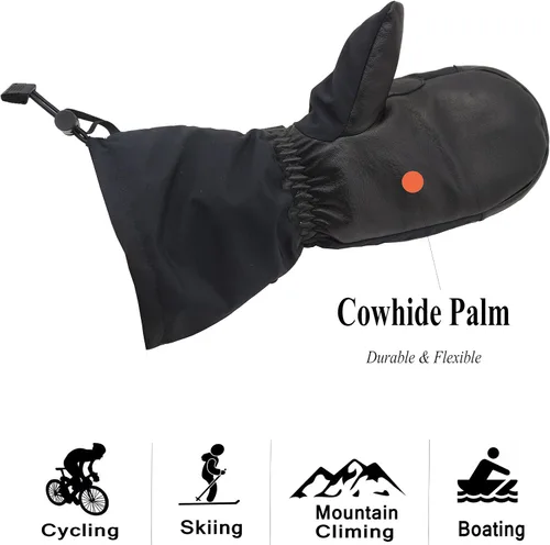 Miniatura 3 de HANDLANDY Guantes de esquí impermeables de invierno para hombres y mujeres, 3M Thinsulate resistentes al viento, guantes de nieve cálidos, guantes