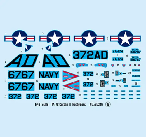 Miniatura 7 de Fighter 3D Puzzles - Kits de modelos de plástico, escala 1/48 TA-7C Corsair II, modelo de avión de ataque Corsair II, juguetes para adultos