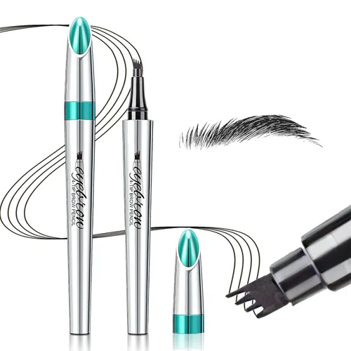 Miniatura 12 de Lápiz de cejas Microblading de 4 puntos para levantar cejas y arrebatar, maquillaje de ojos de larga duración, impermeable, cabello natural