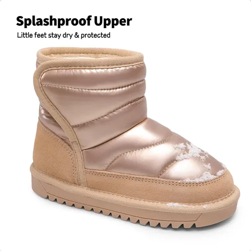 Miniatura 2 de DREAM PAIRS Botas de nieve para niñas y niños, zapatos de tobillo de invierno de 0.394 pulgadas con forro de piel sintética para niños pequeños