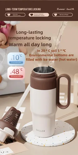 Miniatura 6 de Botella de agua de acero inoxidable aislada al vacío para la oficina, el automóvil o el hogar, mantiene el frío durante 24 horas, el calor durante