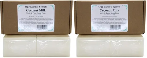 Miniatura 7 de Our Earth's Secrets Leche de coco - 2 libras Base de jabón para derretir y verter