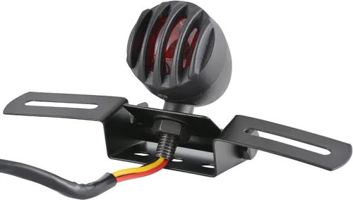 KATUR 1 lámpara de freno para motocicleta de 12 V 10 W, licencia de freno compatible con Chopper Bobber Cafe Racer, carcasa de acero bala Motos
