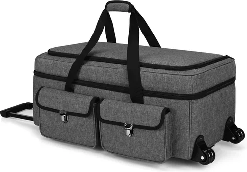 Miniatura 8 de Yarwo Rolling Craft - Bolsa de mano con ruedas compatible con Cricut Maker 4, Maker 3, Explore 5, Explore 4, Explore 3, Cameo 4/5, funda de Gris