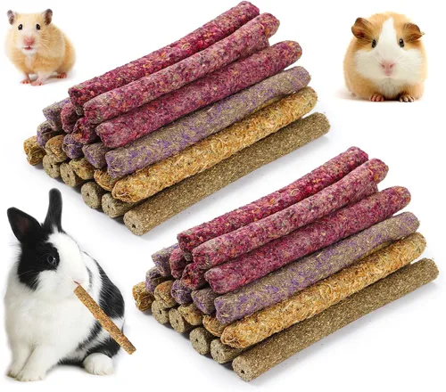 Miniatura 7 de Juguetes masticables de conejo para dientes, palitos de zanahoria Timothy Grass para conejillo de indias, hámster, chinchilla, ardilla, conejo