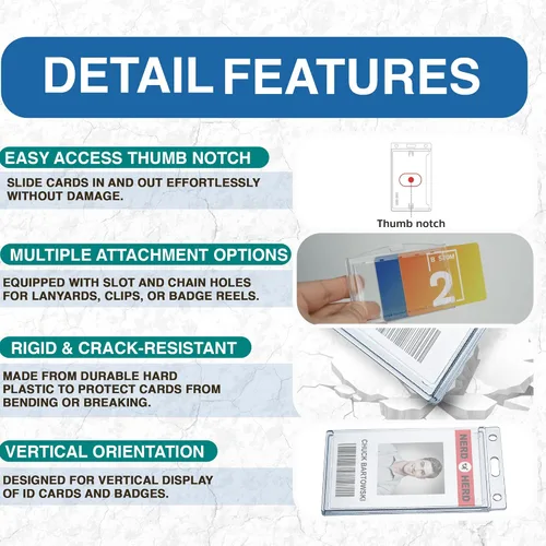 Miniatura 6 de Soporte transparente esmerilado de carga lateral con muesca para el pulgar, funda rígida de identificación RFID para llave de automóvil, tarjetas