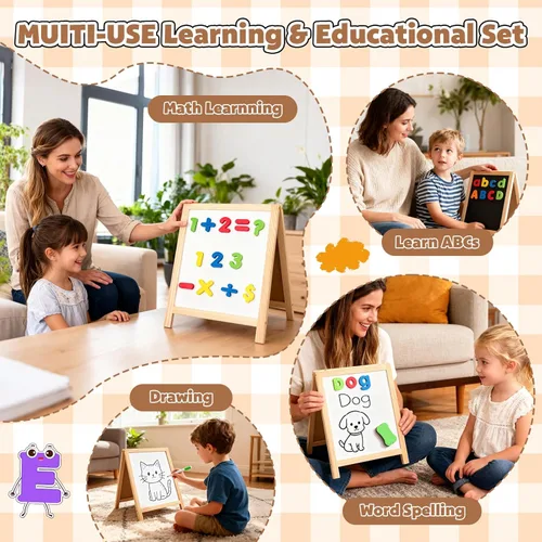 Miniatura 5 de GINMIC Letras y Números Magnéticos con Tablero Magnético, Imanes Alfabeto ABC, Juguetes de Aprendizaje y Educación - Símbolos Matemáticos