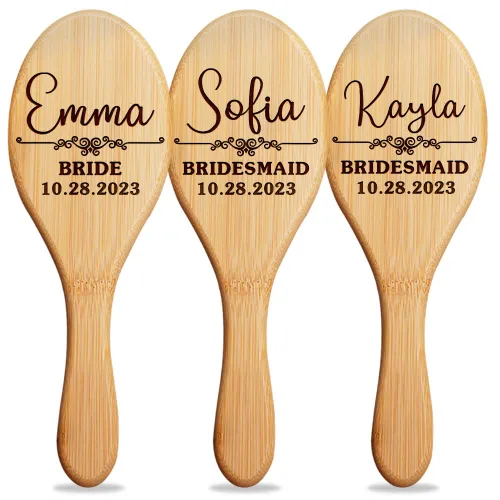 Miniatura 14 de Cepillo de pelo de bambú personalizado, peine con nombre personalizado para mujeres, regalos de cumpleaños de Navidad para mamá, esposa, abuela