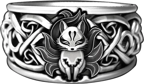Ecooon Anillo Kurama grueso de anime vintage de nueve colas para mujeres y hombres, anillo de amuleto oriental, regalo de joyería, protege el pueblo