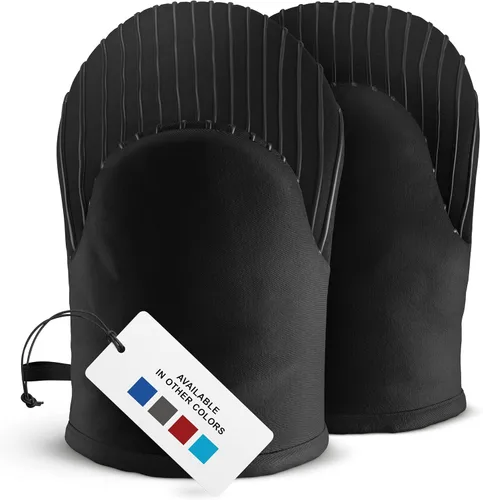 Miniatura 15 de Guantes de horno resistentes al calor - Juego de 2 guantes de cocina de silicona, rojo