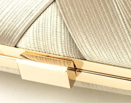 Miniatura 6 de Bolso de mano de satén, bolso de noche con borlas, bolso de mujer, fiesta, boda, cadena geométrica, bolso cruzado para mujer