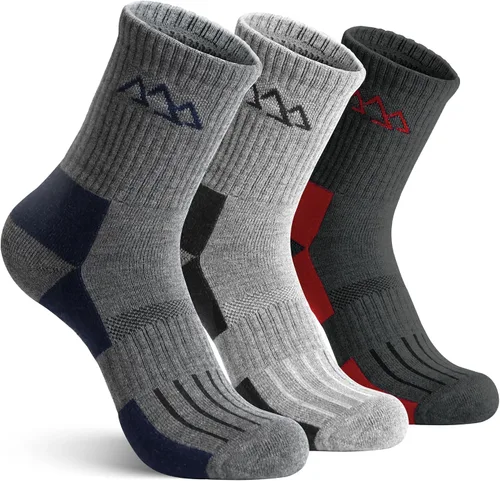 Miniatura 15 de innotree 3 Pack Men's Merino Wool Hiking Socks, Micro Crew Cushioned Hiking Walking Thermal Moisture Wicking Trekking Socks