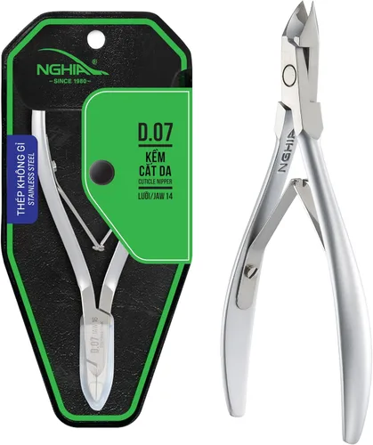 Miniatura 7 de NGHIA Alicate de cutículas D-07 JAW 12 Acero inoxidable Duradero y afilado Diseño ergonómico Chapado en gris Ideal para salones y uso