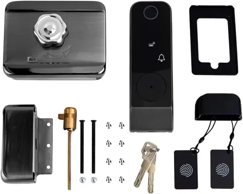 Miniatura 8 de Cerradura inteligente de puerta con huella dactilar, cerradura de puerta biométrica antirrobo inteligente, cerradura electrónica de patio al aire