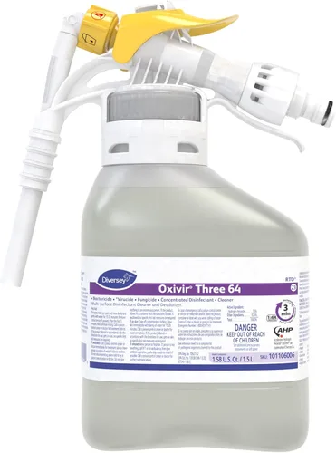 Miniatura 6 de Oxivir Diversey 101106001 Three 64 - Desinfectante líquido alimentado por peróxido de hidrógeno acelerado (AHP), sin perfume, concentrado, 1 galón