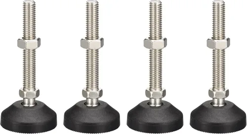 Miniatura 12 de uxcell Niveladores de muebles, 4 pies de nivelación universales de nailon M10x80x50mm, patas de mesa giratorias ajustables para muebles, máquinas