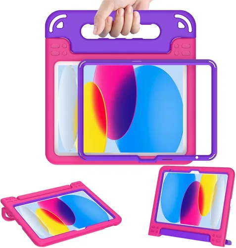 Miniatura 12 de AVAWO - Funda infantil para iPad de 10.9 pulgadas con protector de pantalla integrado, duradera, a prueba de golpes, ligera, con mango protector