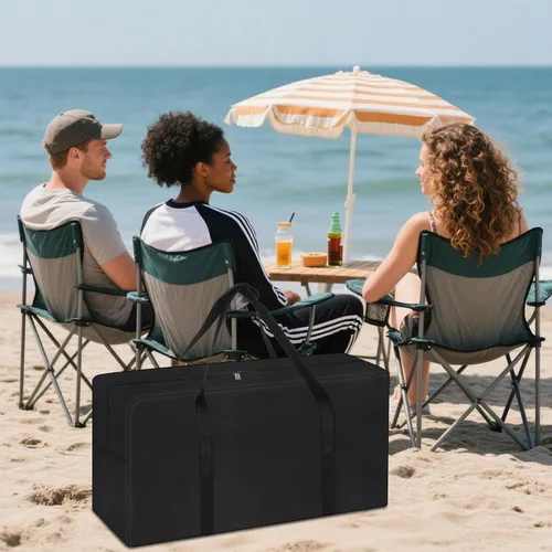 Miniatura 5 de Klmnop Bolsa de almacenamiento para sillas plegables de alta resistencia, tela Oxford 600D, funda de almacenamiento para silla grande