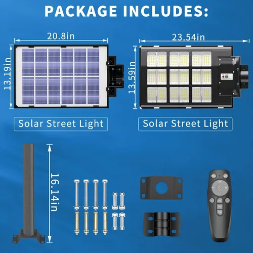 Miniatura 5 de JAYNLT Luces de calle solares de 3000 W para exteriores, 6500 K 298000 lm luces solares de estacionamiento de lúmenes más altos, luces de seguridad