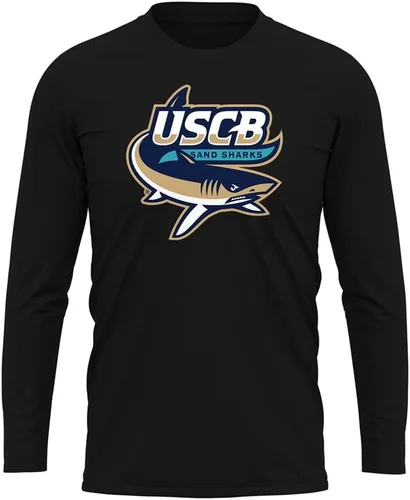 Miniatura 238 de Camisa deportiva de manga larga oficial de la NCAA Collegiate para hombre, colección negra con logotipo primario