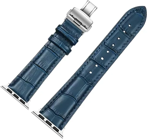 Miniatura 8 de Correa de cuero genuino compatible con Apple Watch Band de 1.496 in 1.575 in 1.614 in 1.654 in 1.732 in 1.772 in 1.811 in 1.929 in, mujeres