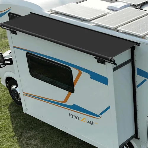 YESCAMP Kit de cubierta deslizante para toldo de caravana, protección modular deslizante para caravanas, 5ª ruedas, remolques de viaje y Negro
