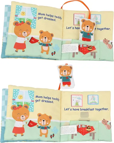 Miniatura 4 de bebe mondo Oso de peluche con espejo, libros suaves y arrugados para bebés de 0 a 3 a 6 a 12 meses, juguete sensorial para bebés, juguete de espejo
