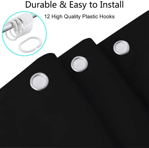Miniatura 5 de Octopus Decor - Cortina de ducha para caravana, remolque, baño, divertido juego de cortinas de ducha pequeñas y estrechas de tela en blanco y negro
