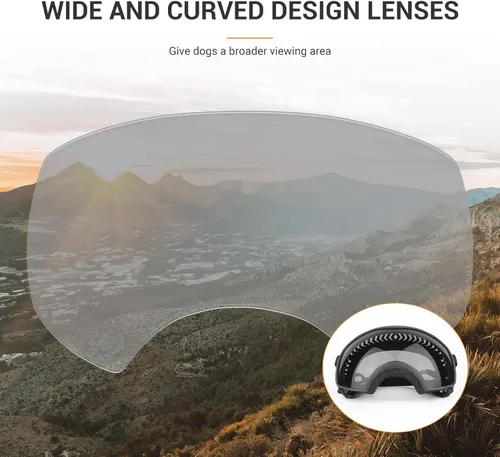Miniatura 5 de Gafas de sol para perros de razas grandes, lentes de sol para perros de raza mediana y grande, visión amplia, protección para los ojos de mascotas