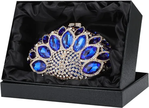 Miniatura 6 de Evevictor Bolso de mano, bolso de noche, bolsa de dinero pequeña con diamantes de imitación para cóctel, graduación, boda, fecha