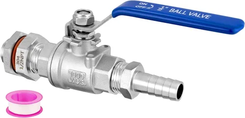 Miniatura 7 de 1/2" NPT Válvula de bola de acero inoxidable mamparo sin soldadura conveniente para construir la tetera casera del brebaje/el tún del puré
