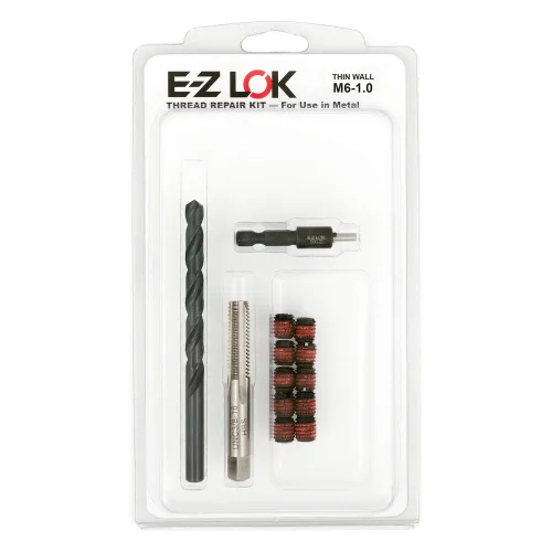 Miniatura 26 de E-Z LOK EZ-329-8 Kit de reparación de roscas para insertos roscados de acero al carbono metálico 1/2-13 y herramientas de instalación
