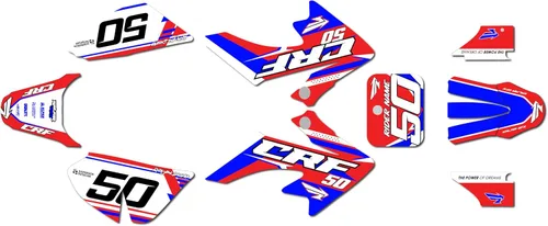 Kit de gráficos para Honda CRF50 (todos los años) Serie EVO - Adhesivos para motocicletas de dirt pit bike, calcomanías de carreras de dirtbike,
