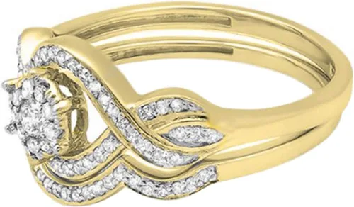 Miniatura 2 de Dazzlingrock Collection Anillo de compromiso de oro de 10 quilates con diamantes redondos de 0,40 quilates (quilates)