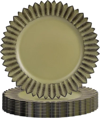 Miniatura 9 de MAONAME Juego de 6 platos base negros de 13", platos base redondos para platos de cena, platos base de plástico, platos base para mesa de boda