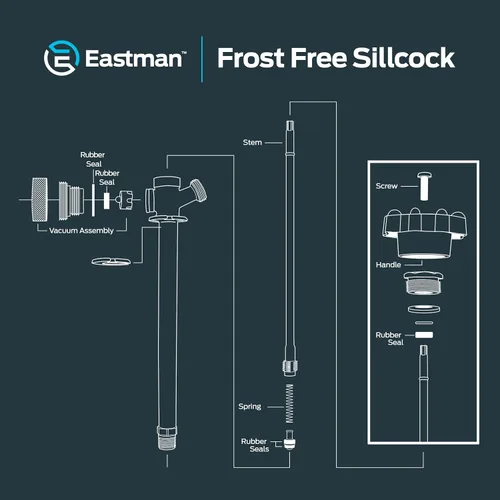 Miniatura 6 de Eastman Llave de paso sin escarcha de 6 pulgadas con rompevacío, 1/2 pulgada MIP x 1/2 pulgada Sweat, accesorio de plomería de latón, 80226