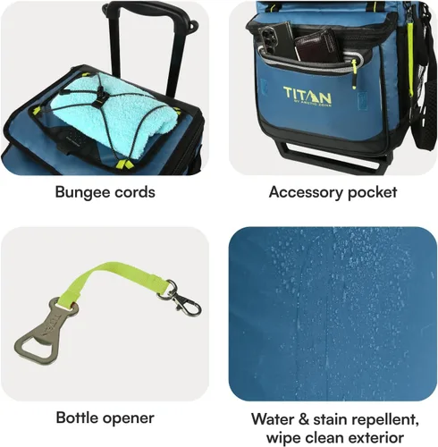 Miniatura 5 de Titan by Arctic Zone Collapsible Wheeled Soft Sided Cooler with Detachable Rolling AT Cart, Insulated Bag with Leak Proof Lining, for Travel, Beach