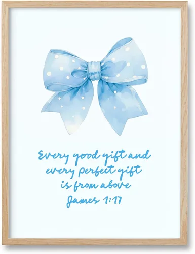 Miniatura 31 de HesenDot Blue Coquette Bible Verbs You Turned My Mourning into Dancing - Juego de 1 12x16 Inch, You Turned My Mourning into Dancing Blue Canvas