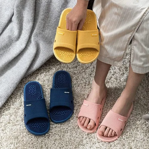 Miniatura 3 de Pantuflas de masaje con acupresión para pies, puntera abierta, sandalias de reflexología, alivio, neuropatía, artritis, dolor de pie plantar, Azul
