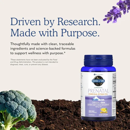 Miniatura 7 de Suplemento prenatal de Garden of Life con omega 3. Contiene 30 cápsulas de aceite natural de pescado Minami, MN0044, 1, 1