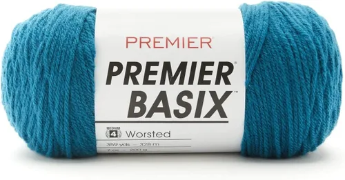 Miniatura 38 de Premier Yarns Basix, hilo de estambre sólido, hecho de acrílico, hilo ideal para ganchillo y tejer, Pecan, 359 yardas 1115-35 Pecan