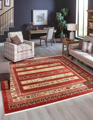 Miniatura 23 de Nomad Tapete contemporáneo de con estampado moderno tribal., Polipropileno, Azul