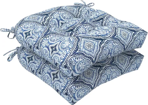 Miniatura 33 de LVTXIII Cojines para sillas de mimbre para exteriores, 19 x 19 x 4 pulgadas, cojines para sillas de patio con lazos, cojines de asiento gruesos