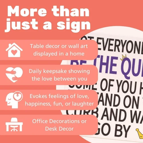 Miniatura 7 de JennyGems Letreros divertidos – Not Everyone Can Be The Queen, Some of You Have to Sit on The Curb and Wave as I Go By – Divertido regalo de reina