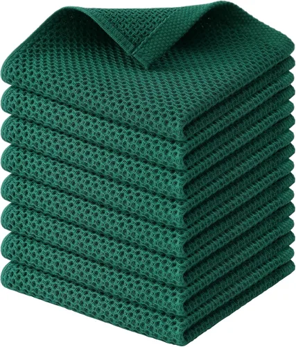 Miniatura 45 de Kitinjoy - Paños de cocina de 100 % algodón, tela de tejido gofrado, paño de limpieza ultrasuave, absorbente y de secado rápido. Gris Oscuro