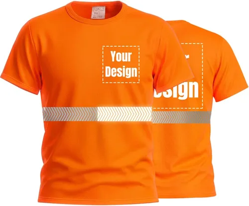 Miniatura 21 de Camiseta Hi Vis con tira reflectante de alta visibilidad, camisetas de seguridad personalizadas para tu logotipo, camisas de trabajo al aire libre