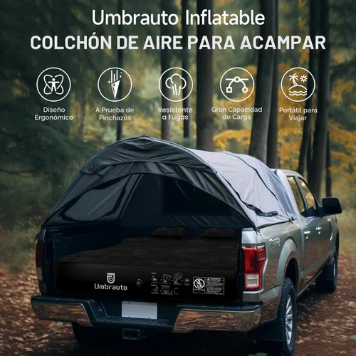Miniatura 9 de Colchón de aire Umbrauto para camas de camión cortas de tamaño completo de 5.5-5.8 pies, colchón de aire inflable para tienda de camión con bomba